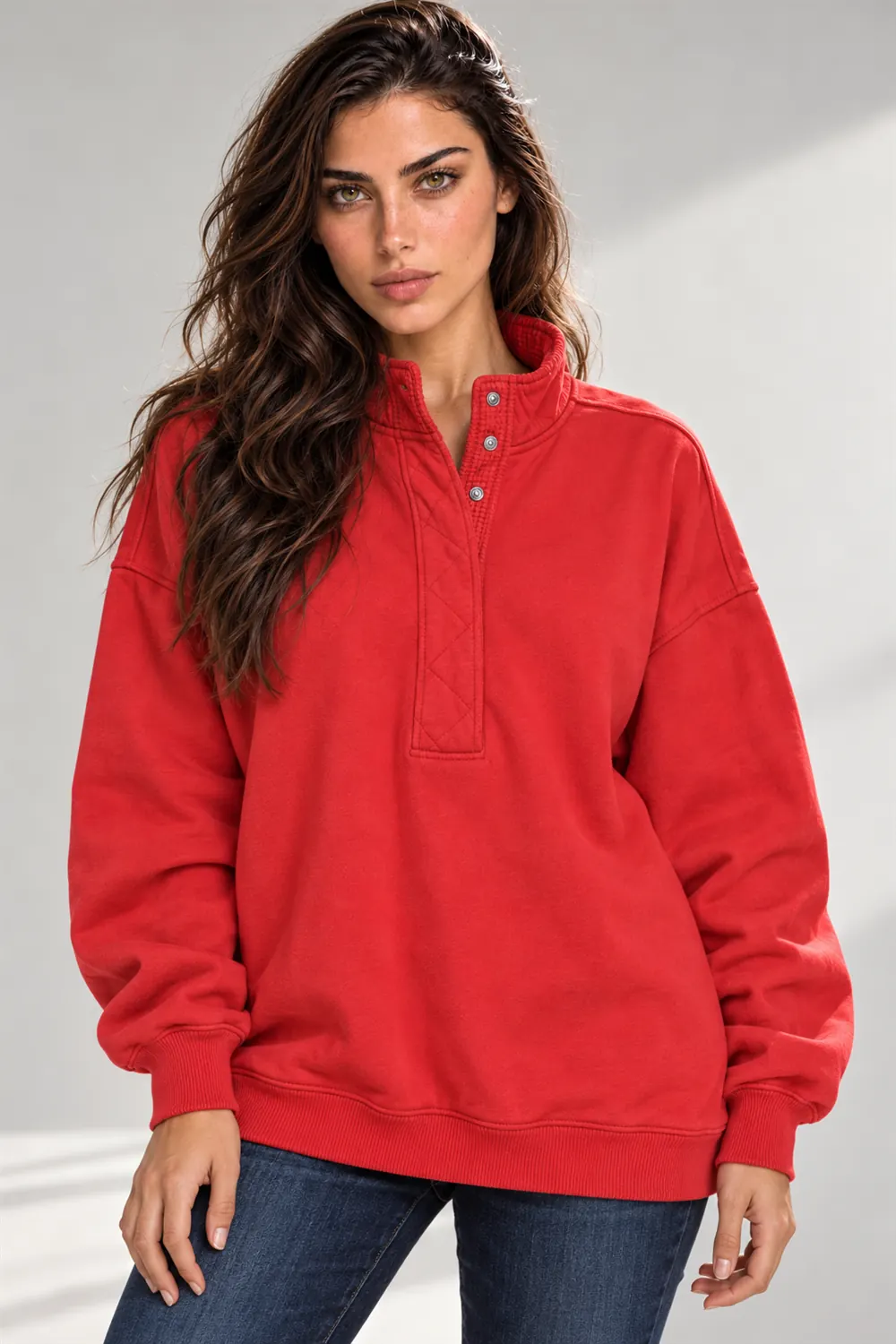 Close-up of the Gacaky Henley's snap placket